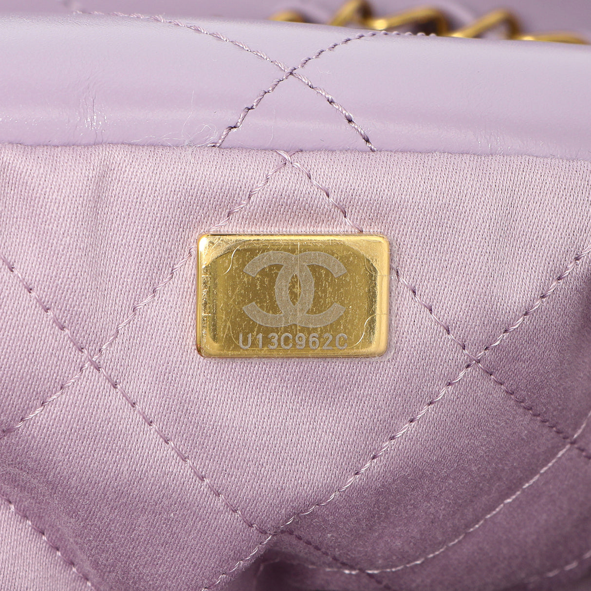 Chanel Purple Quilted Shiny Calfskin 22 Handbags Chanel