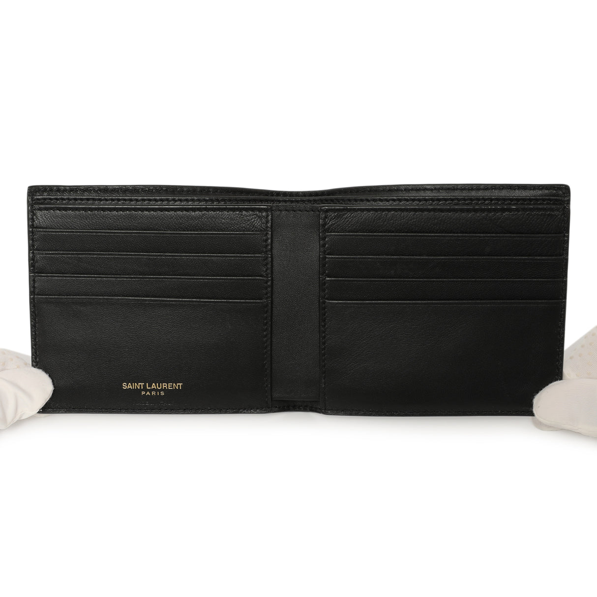 Saint Laurent Black Crocodile Embossed Tiny Cassandre East/West Wallet Accessories Saint Laurent