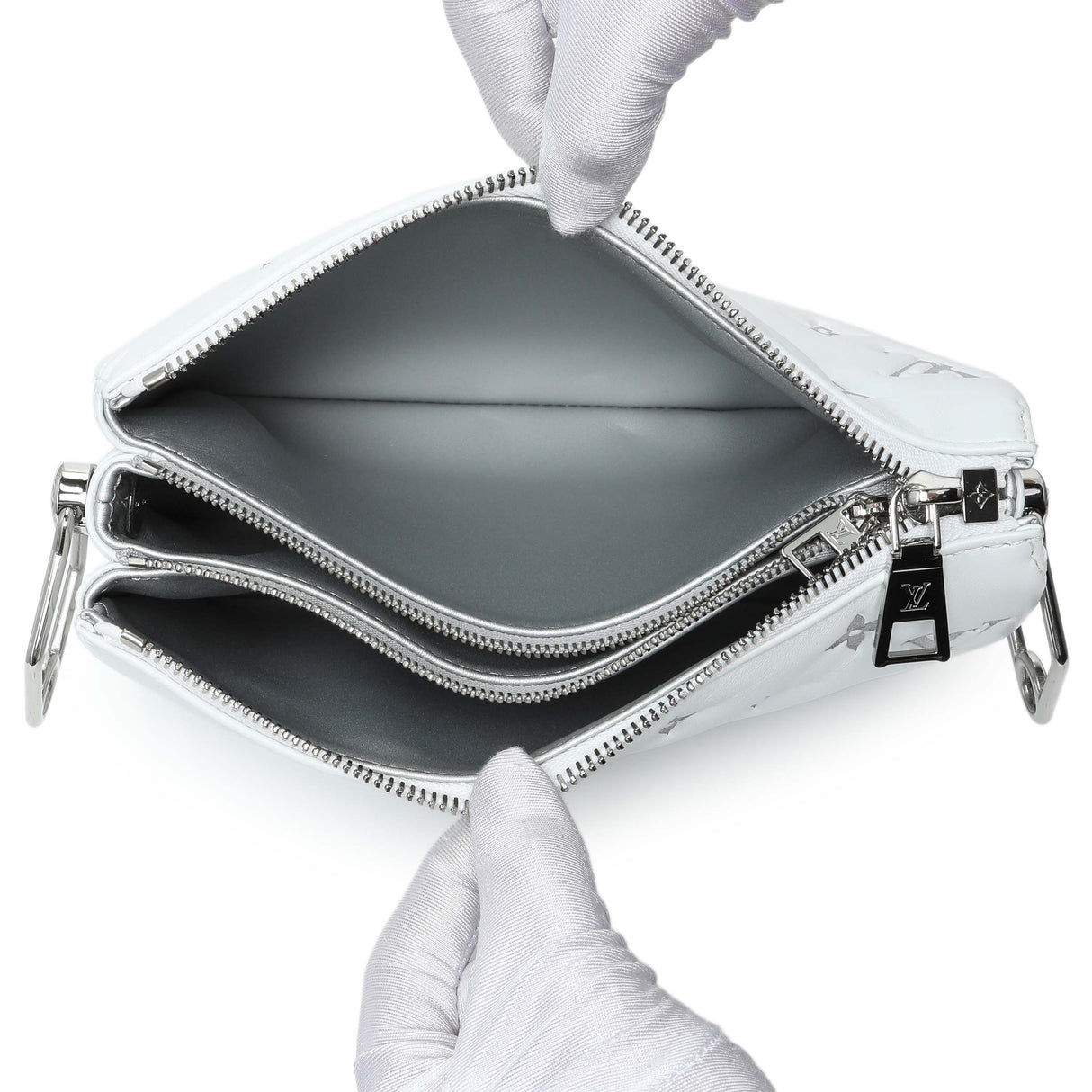 Louis Vuitton White Lambskin Embossed Monogram Coussin BB Handbags Louis Vuitton