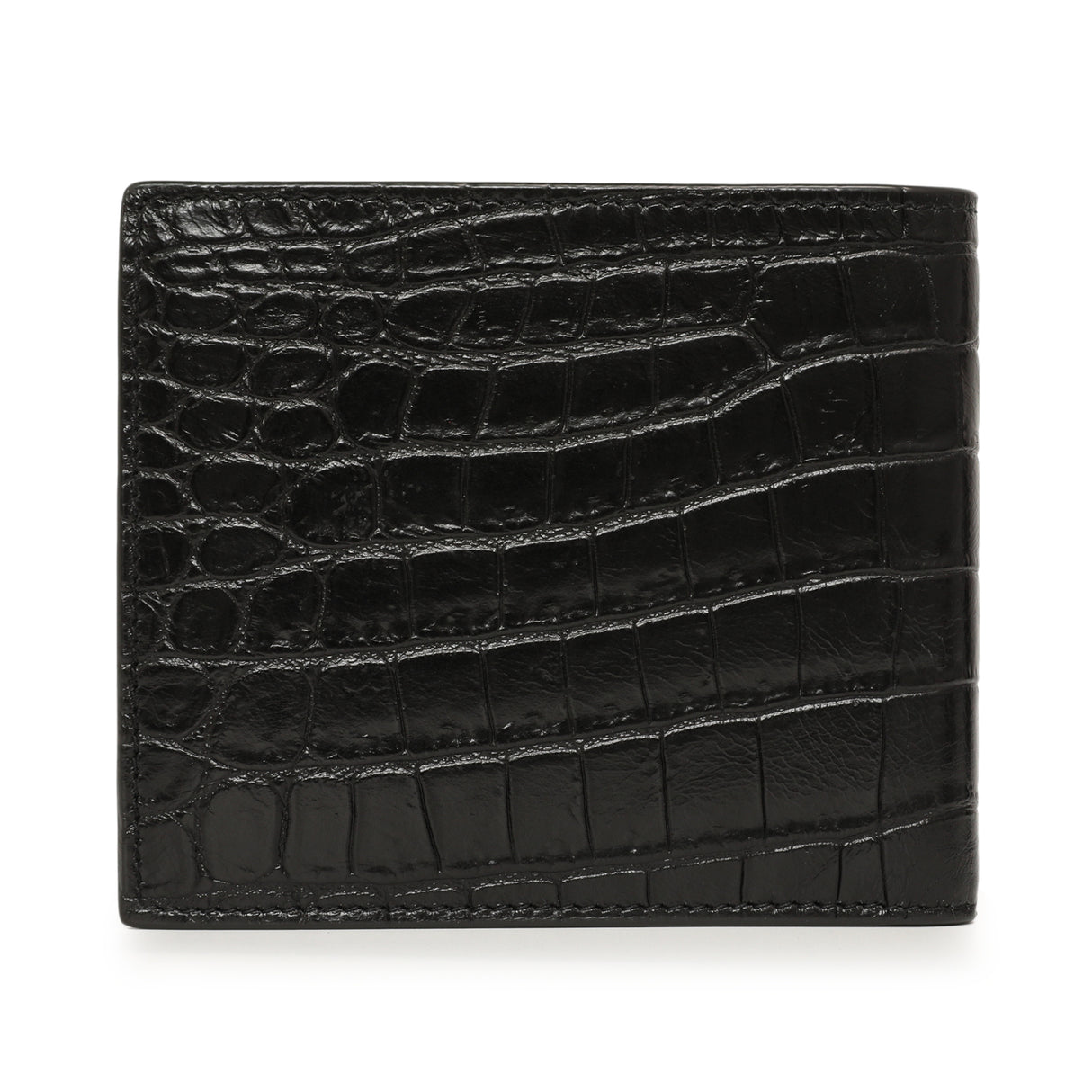 Saint Laurent Black Crocodile Embossed Tiny Cassandre East/West Wallet Accessories Saint Laurent