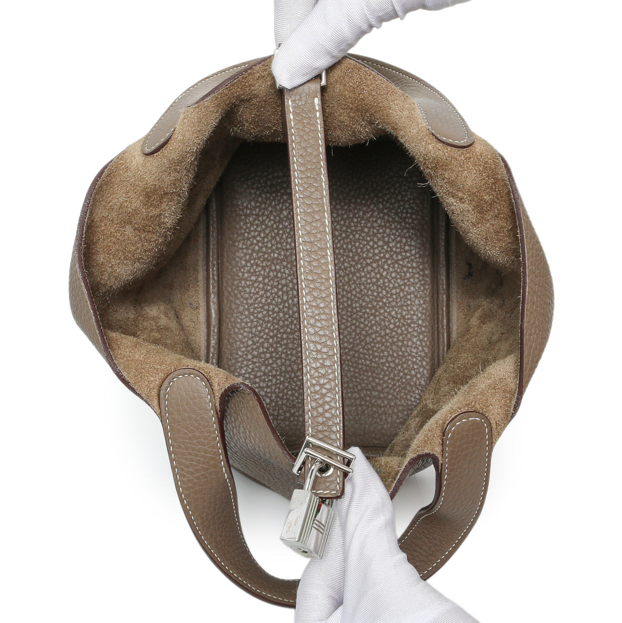 Hermes Etoupe Clemence Picotin Lock 18 Handbags Hermes