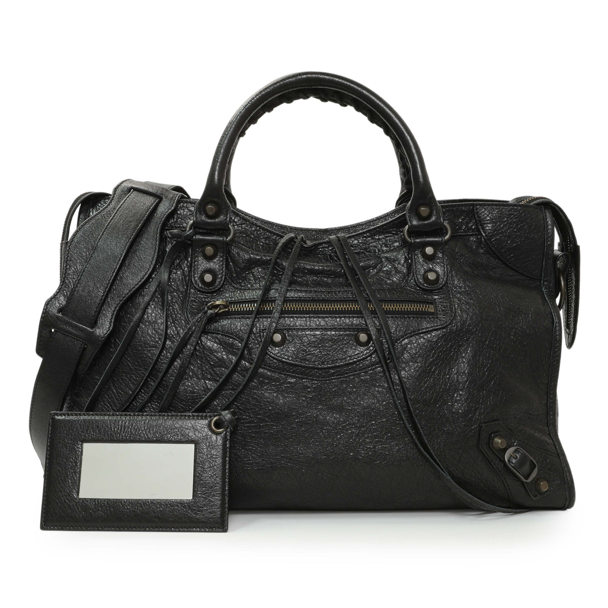 Balenciaga Black Agneau Classic Hardware City Handbags Balenciaga