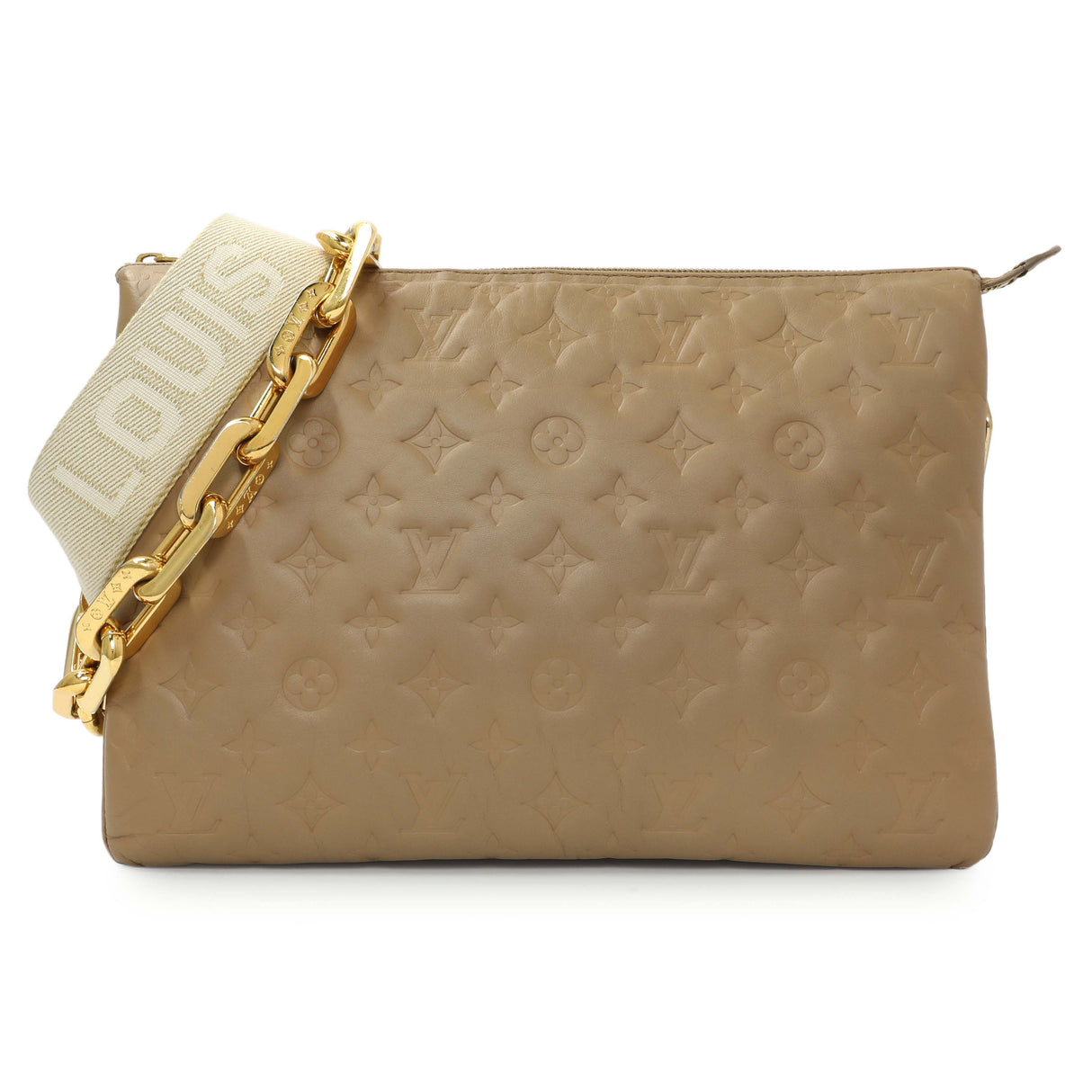 Louis Vuitton Camel Monogram Embossed Lambskin Coussin MM Handbags Louis Vuitton