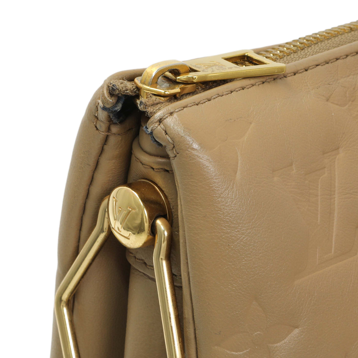 Louis Vuitton Camel Monogram Embossed Lambskin Coussin MM Handbags Louis Vuitton