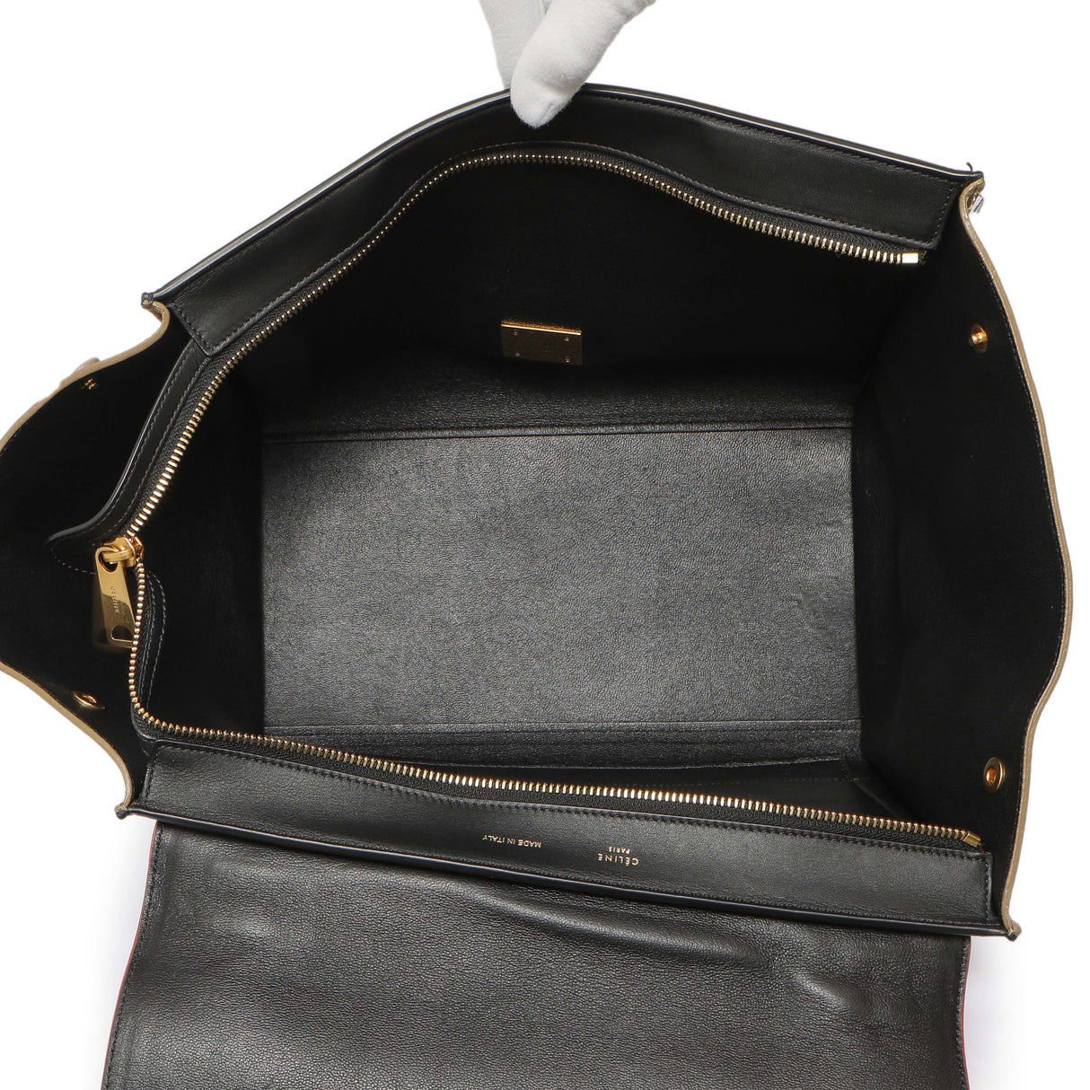 Celine Tri-Color Calfskin Suede Medium Trapeze Handbags Celine