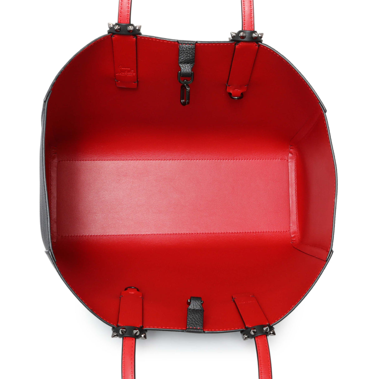 Christian Louboutin Black Calfskin Spiked Cabata Tote