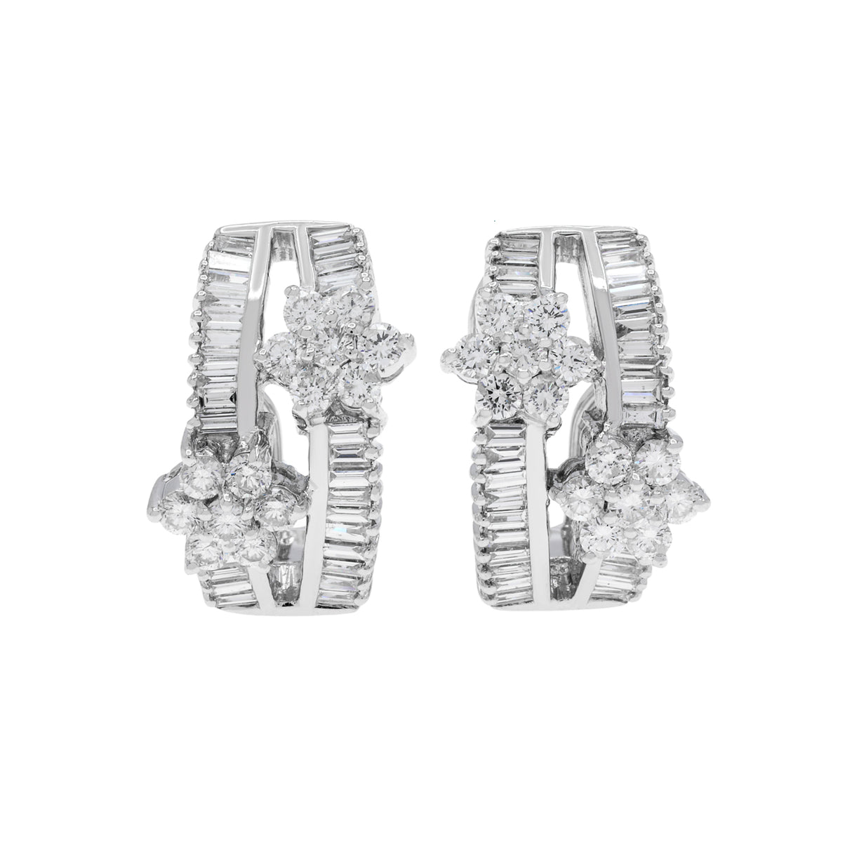 18K White Gold 1.96 Carat Bandeau Blossom Diamond Earrings Fine Jewellery Modaselle