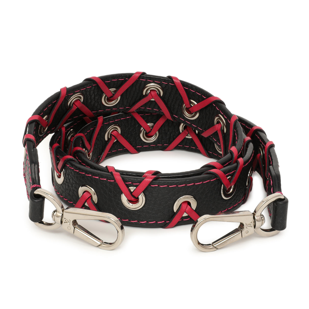 Louis Vuitton Navy Fuchsia Calfskin Braided Shoulder Strap Accessories Louis Vuitton