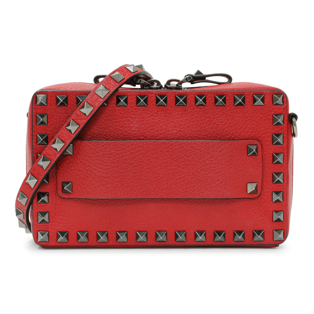 Valentino Pebbled Calfskin Rockstud Camera Bag Handbags Valentino
