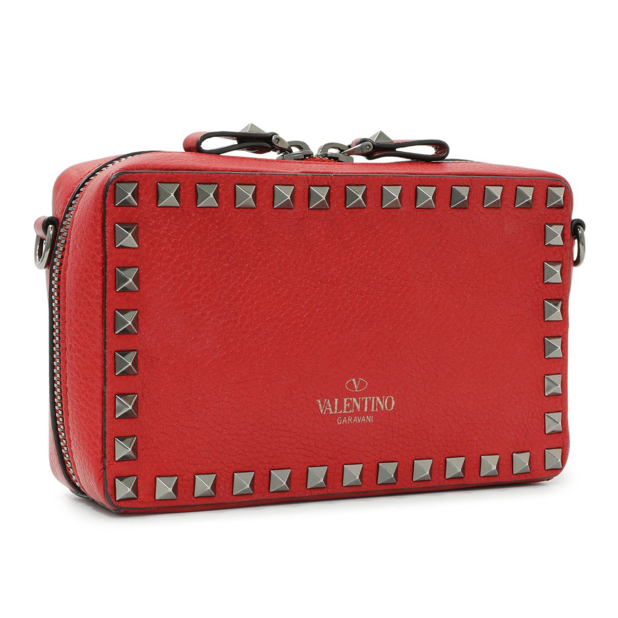 Valentino Pebbled Calfskin Rockstud Camera Bag Handbags Valentino