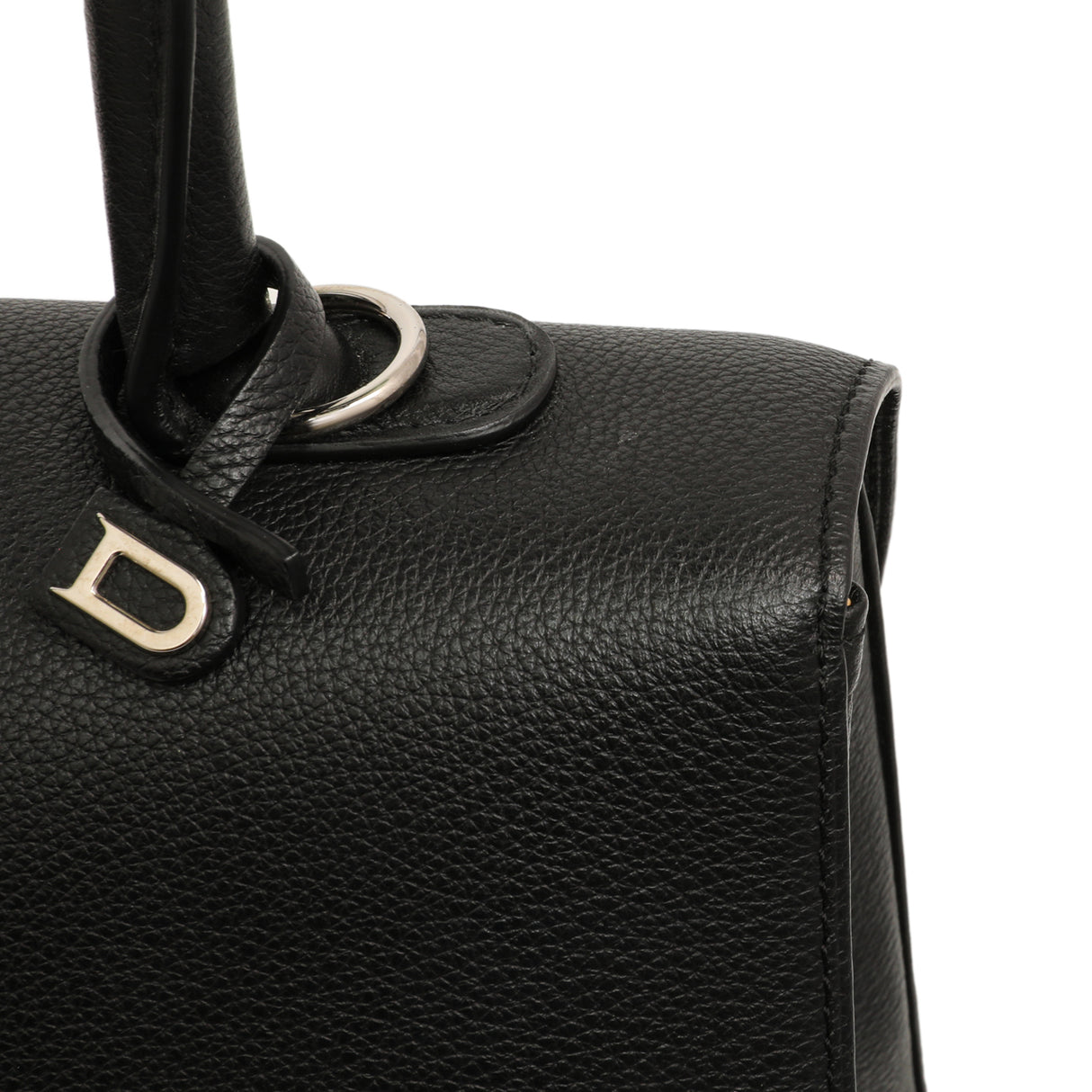 Delvaux Black Grained Calfskin Brillant MM Handbags Delvaux
