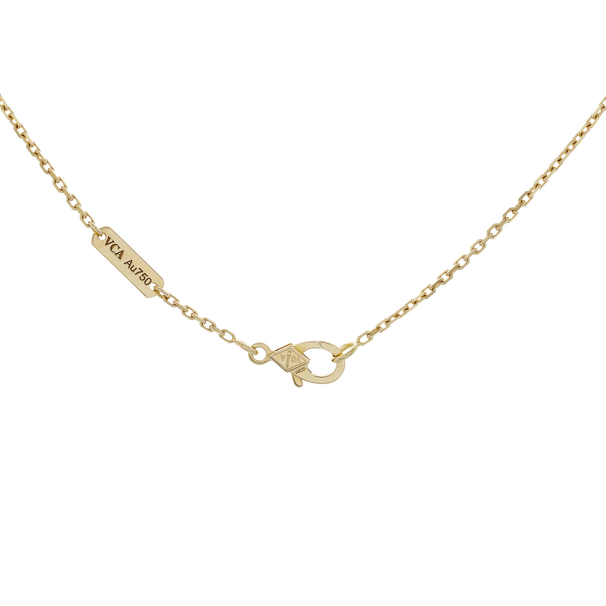 Van Cleef & Arpels 18K Yellow Gold Mother of Pearl Vintage Alhambra Pendant Necklace Designer Jewellery Modaselle
