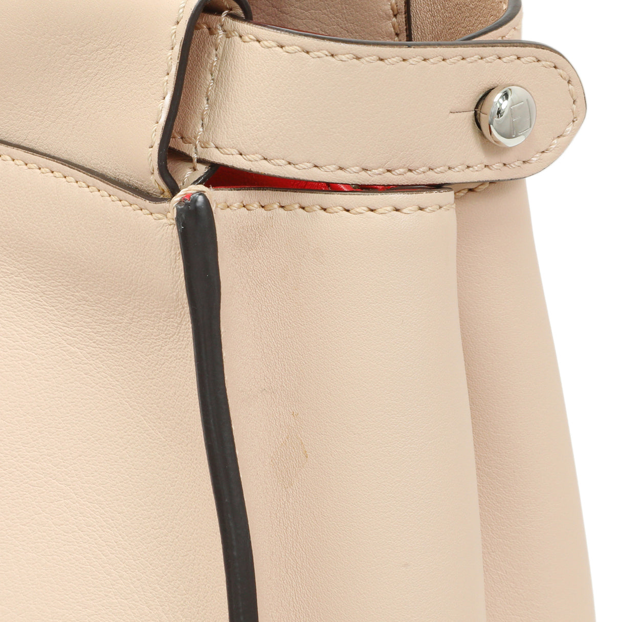 Fendi Rosa Plaster Vitello Medium Peekaboo Iconic Satchel Handbags Fendi