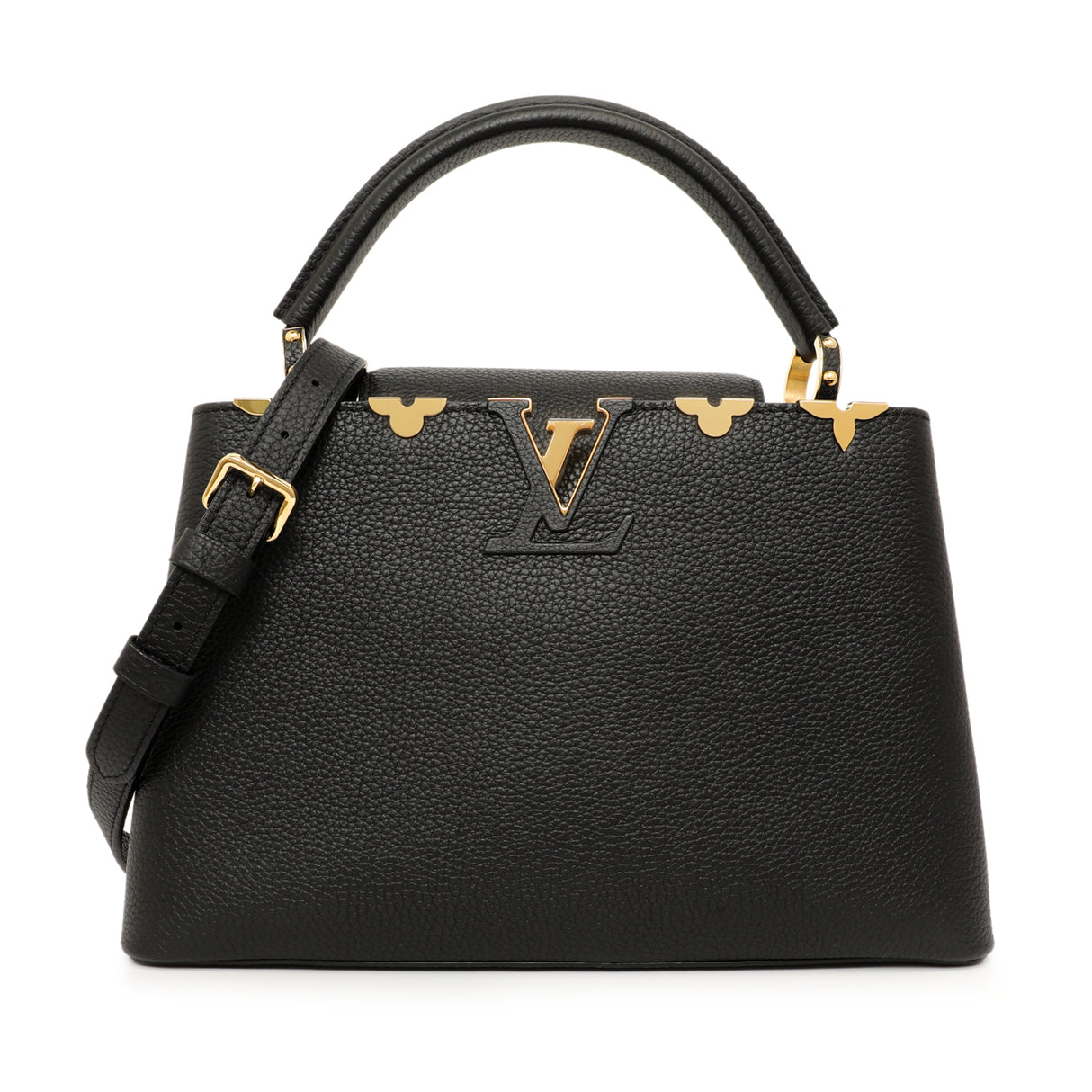 Louis Vuitton Black Taurillon Flower Crown Capucines PM Handbags Louis Vuitton