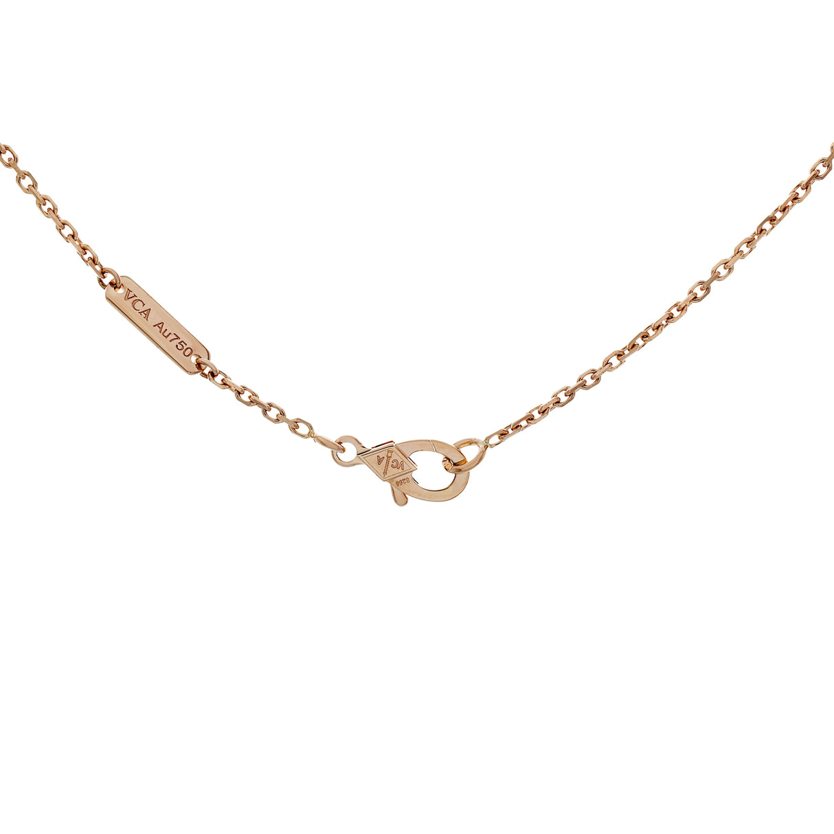 Van Cleef & Arpels 18K Rose Gold Diamond Obsidian Vintage Alhambra Pendant Necklace Designer Jewellery Van Cleef and Arpels