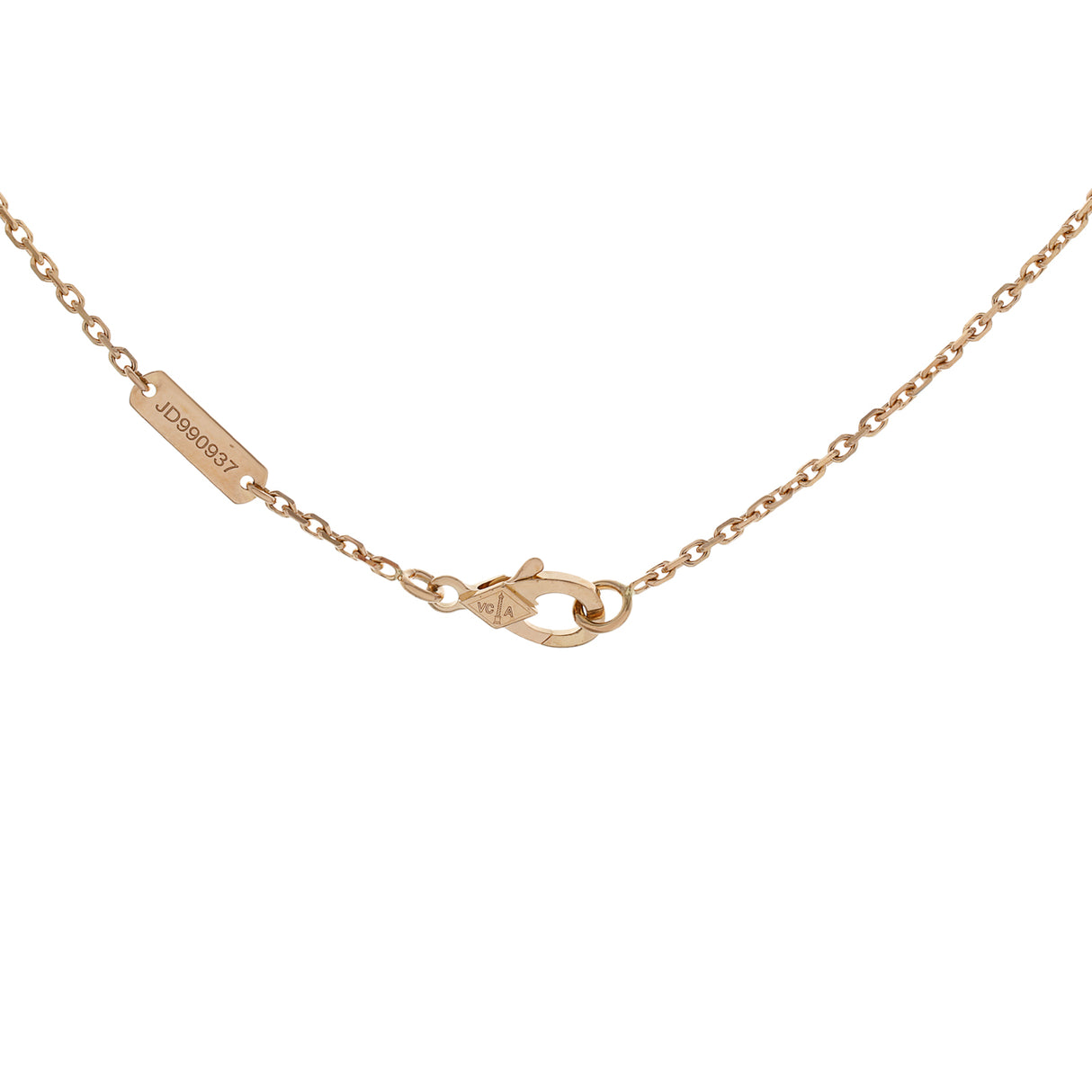 Van Cleef & Arpels 18K Rose Gold Diamond Obsidian Vintage Alhambra Pendant Necklace Designer Jewellery Van Cleef and Arpels