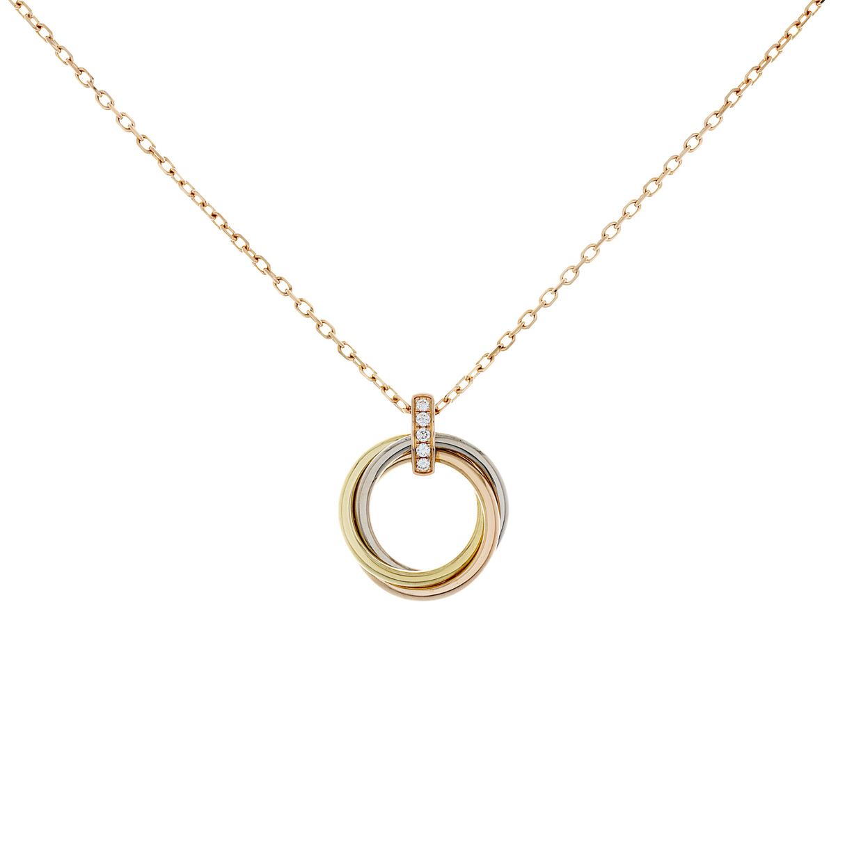 Cartier 18K Diamond Trinity Pendant Necklace Designer Jewellery Cartier