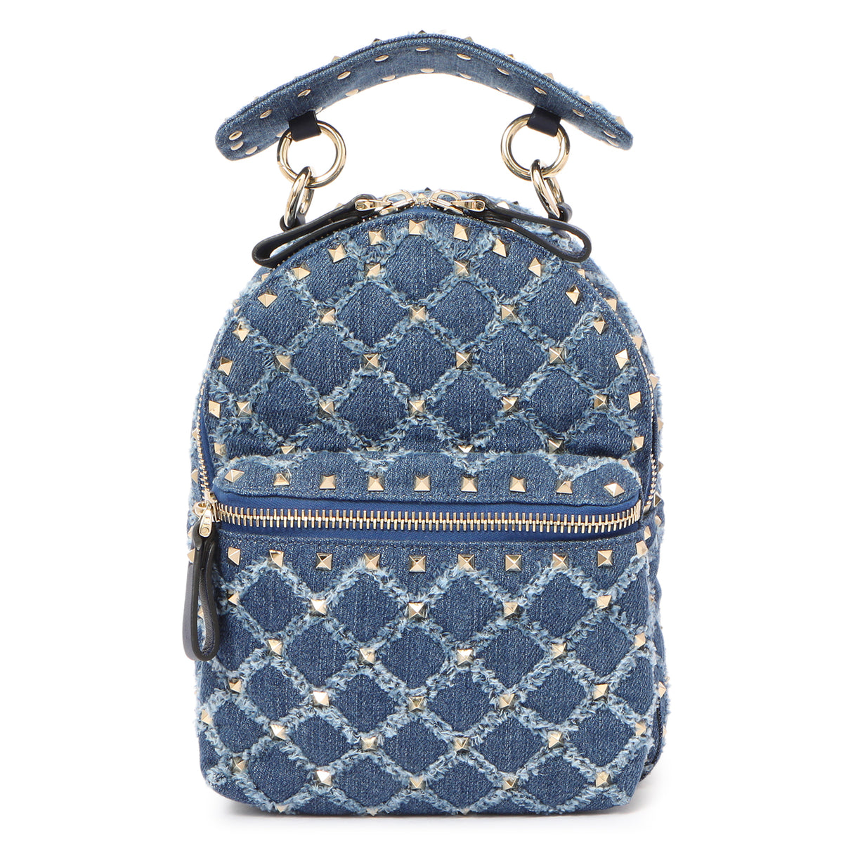 Valentino Denim Mini Rockstud Backpack Handbags Valentino