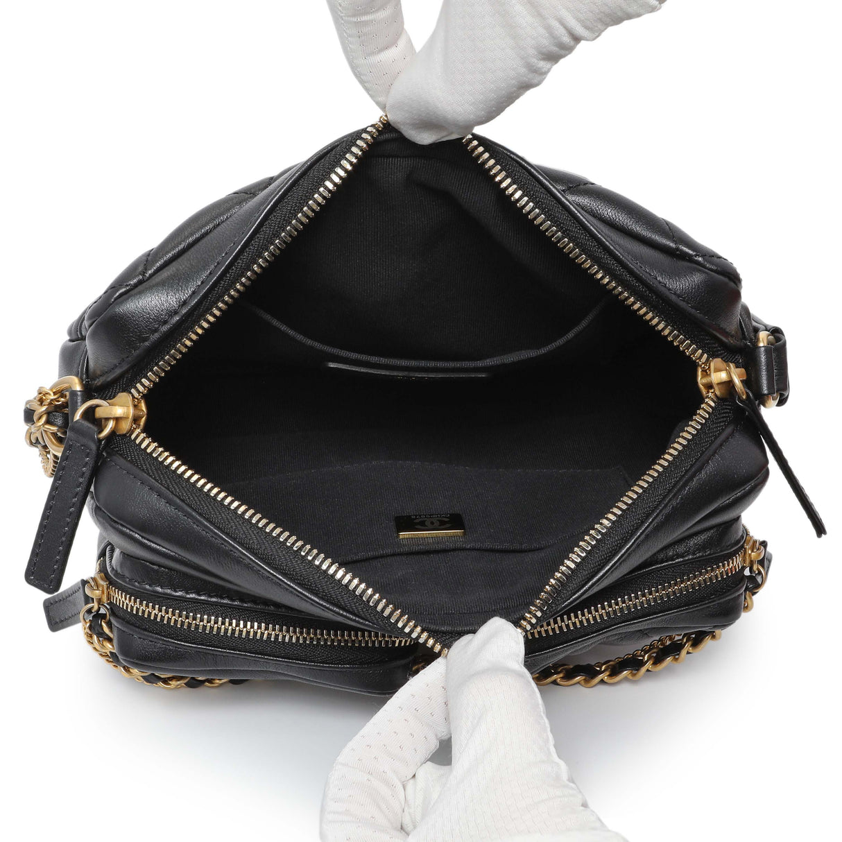 Chanel Black Quilted Calfskin Small Camera Case Handbags Chanel