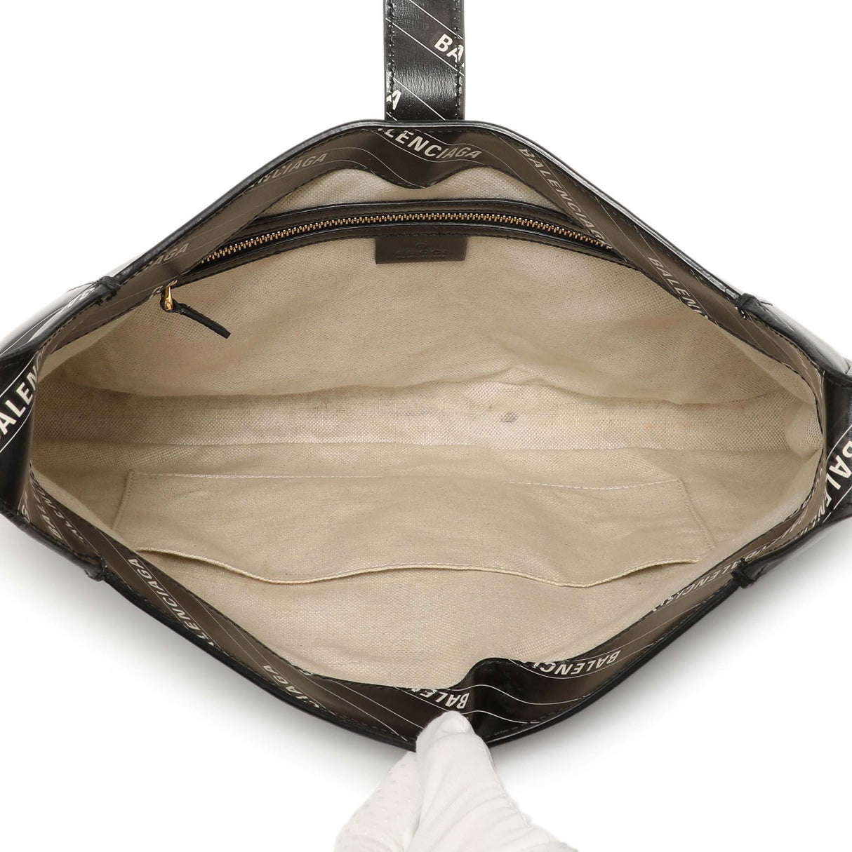 Gucci X Balenciaga Black Calfskin Logo Print Medium Jackie 1961 Hobo Handbags Gucci