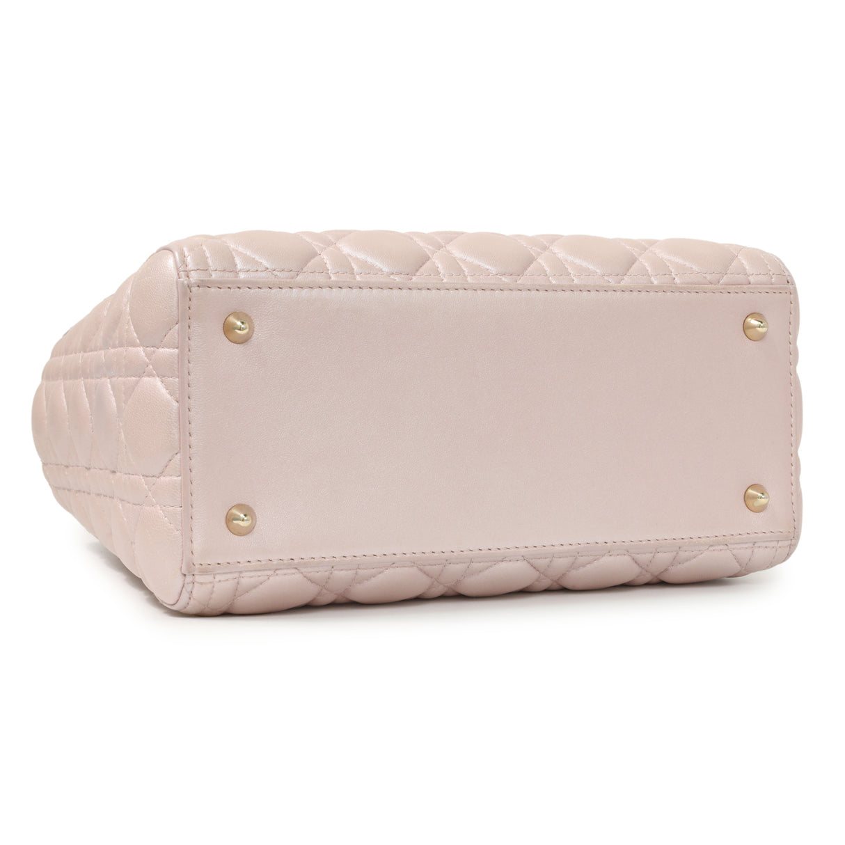 Christian Dior Lotus Pearly Lambskin Cannage Medium Lady Dior Handbags Christian Dior