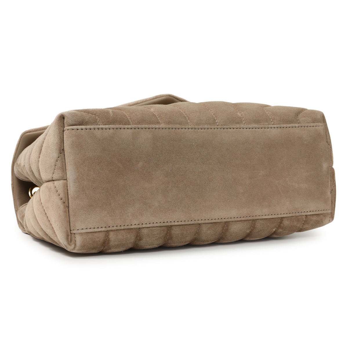 Saint Laurent Beige Suede Y Quilted Monogram Small Loulou Chain Satchel Handbags Saint Laurent