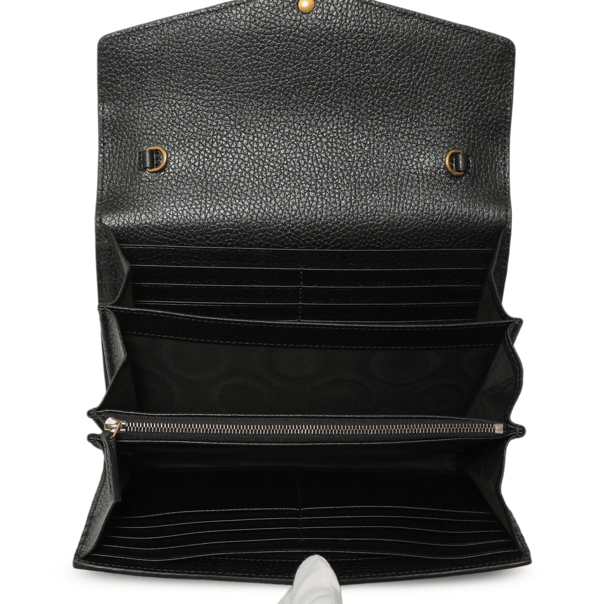 Gucci Black Calfskin GG Marmont Chain Wallet Handbags Gucci