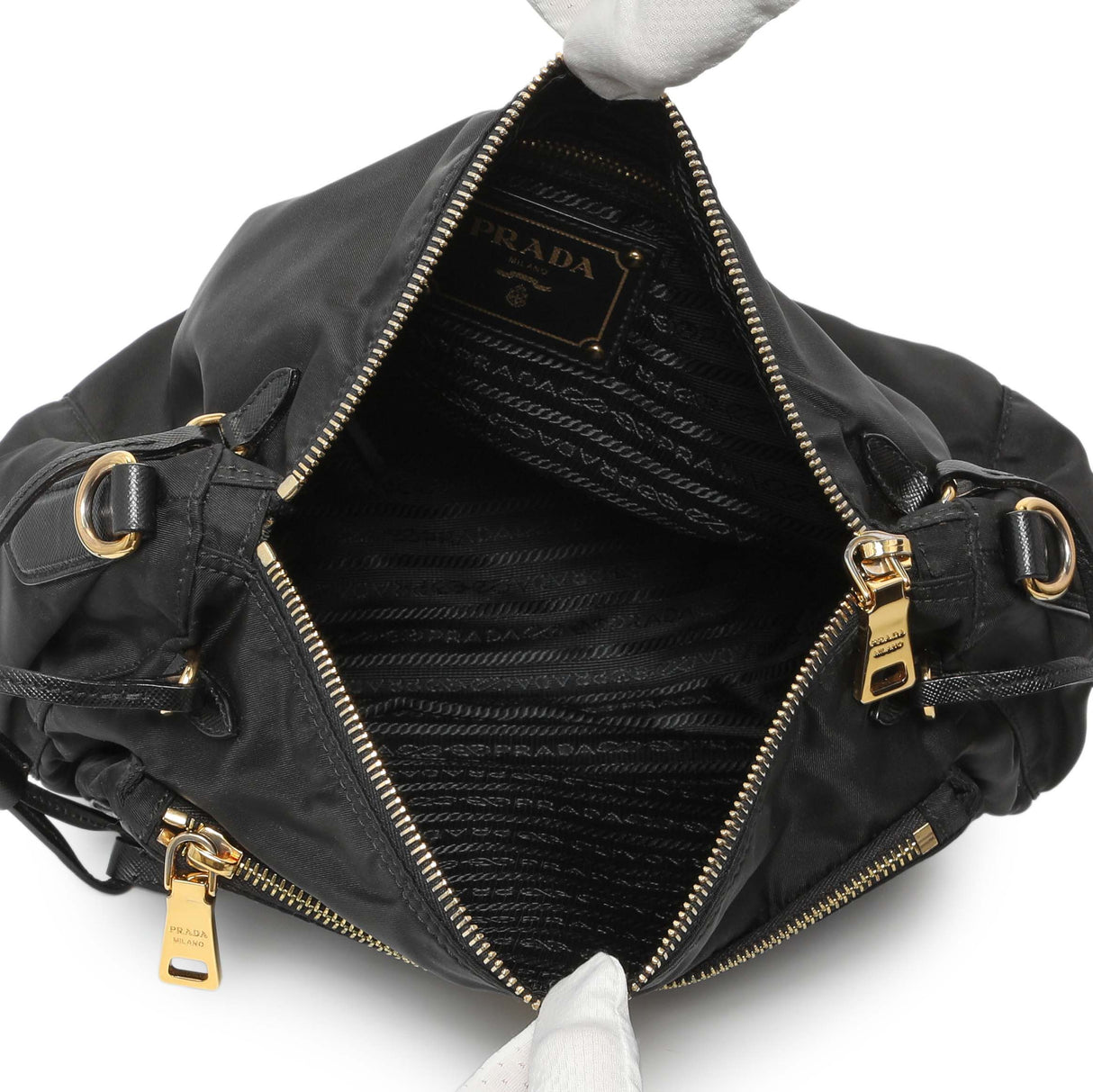 Prada Black Tessuto Nylon Crossbody Handbags Prada