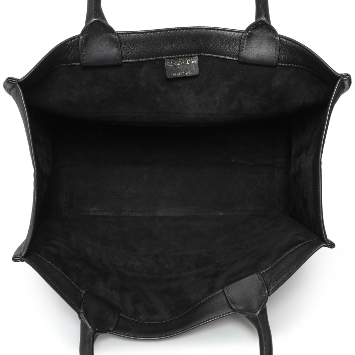 Christian Dior Black Calfskin Embossed Medium Book Tote Handbags Christian Dior