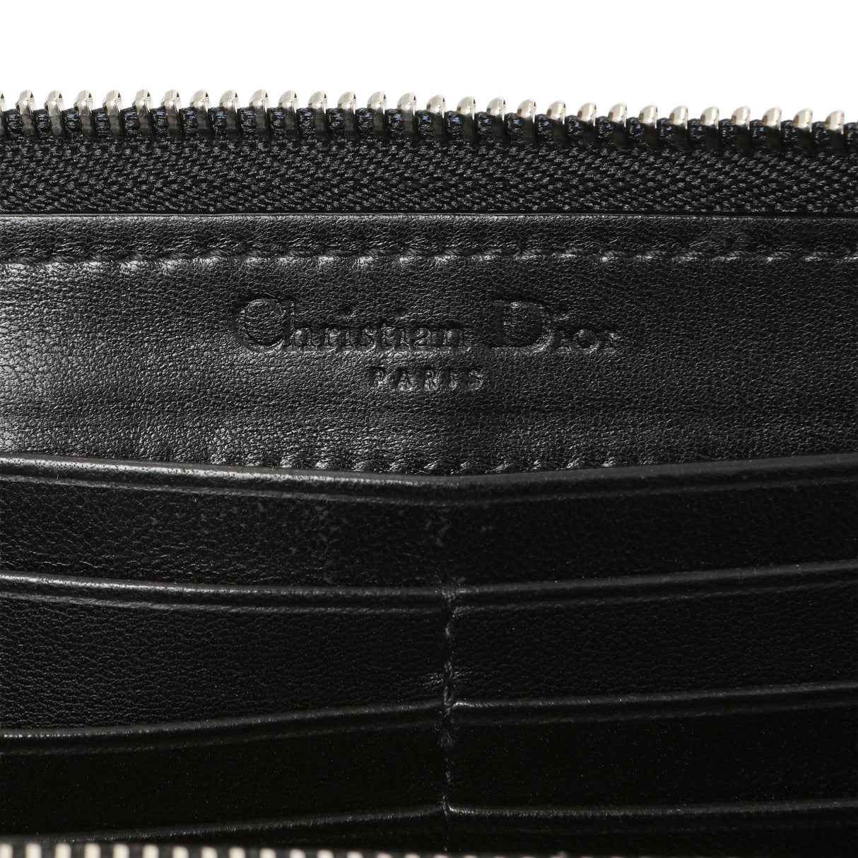 Christian Dior Black Lambskin Cannage Lady Dior Zip Wallet Accessories Christian Dior