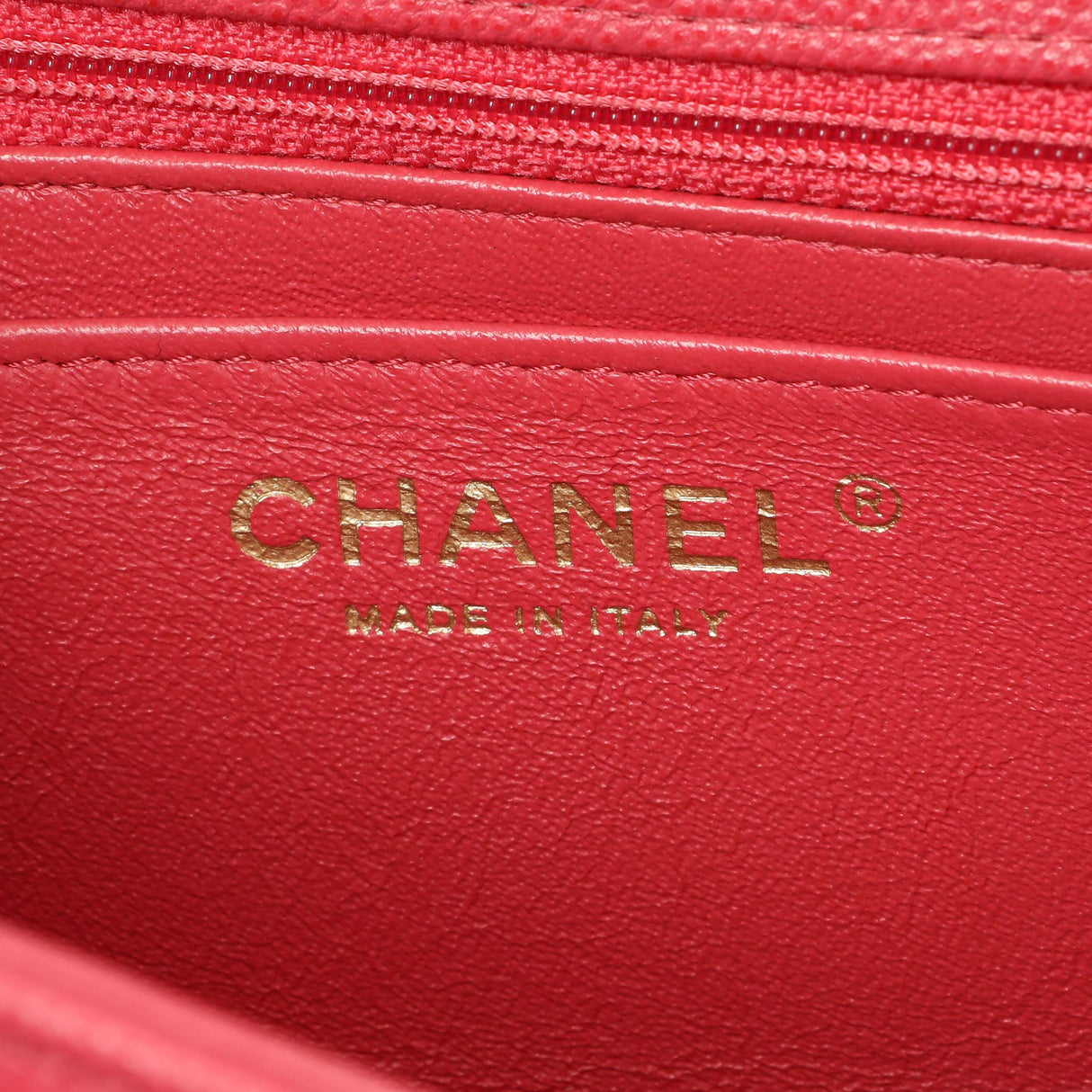 Chanel Pink Quilted Caviar Mini Square Flap Handbags Chanel