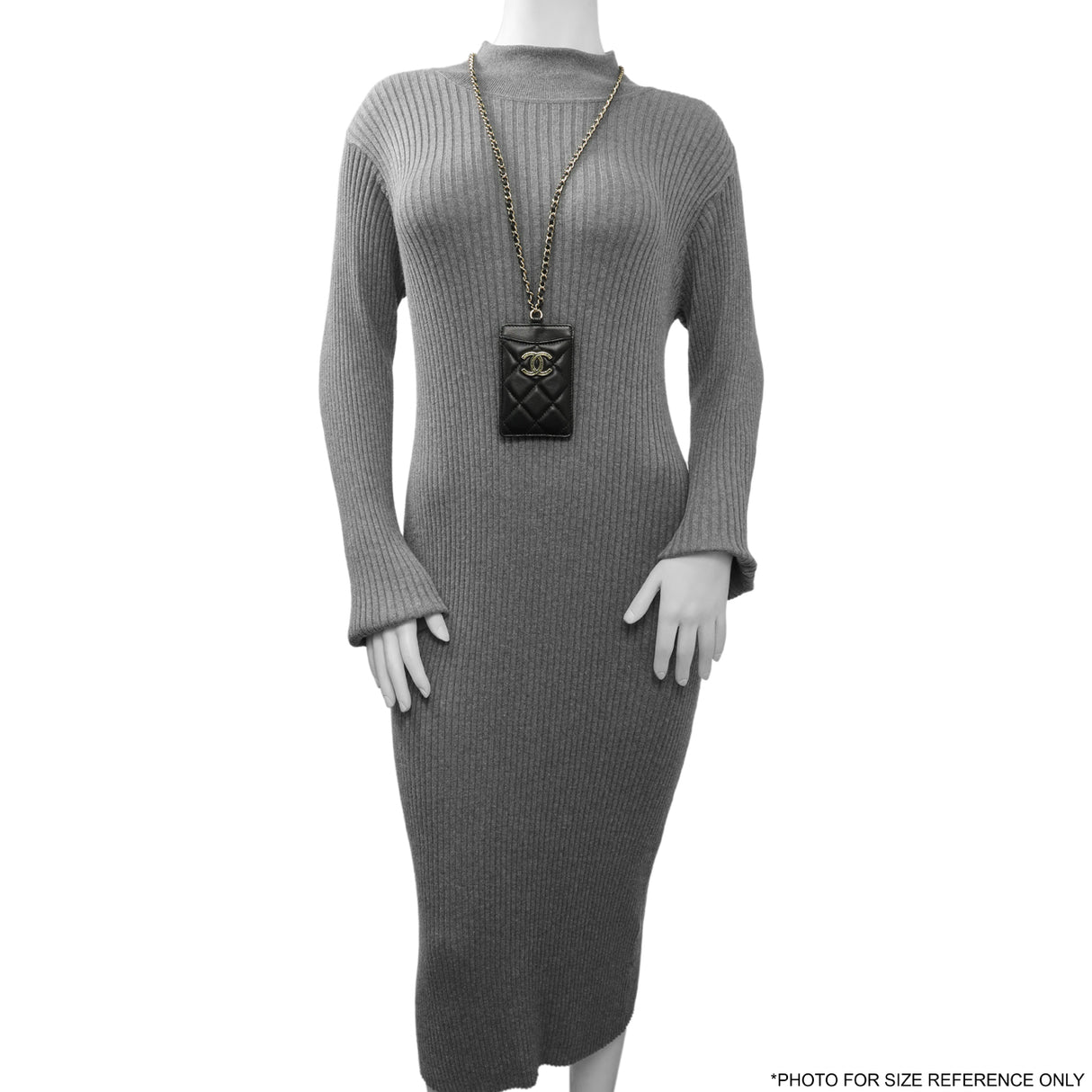 Chanel Black Quilted Lambskin Card Holder on Chain Accessories Chanel