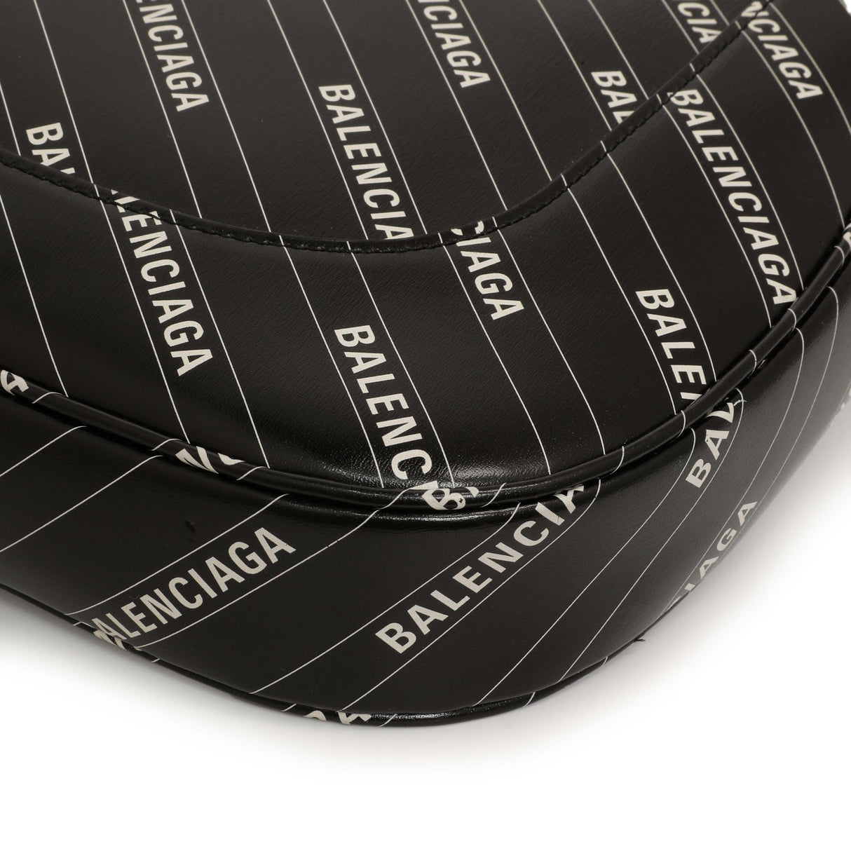 Gucci X Balenciaga Black Calfskin Logo Print Medium Jackie 1961 Hobo Handbags Gucci