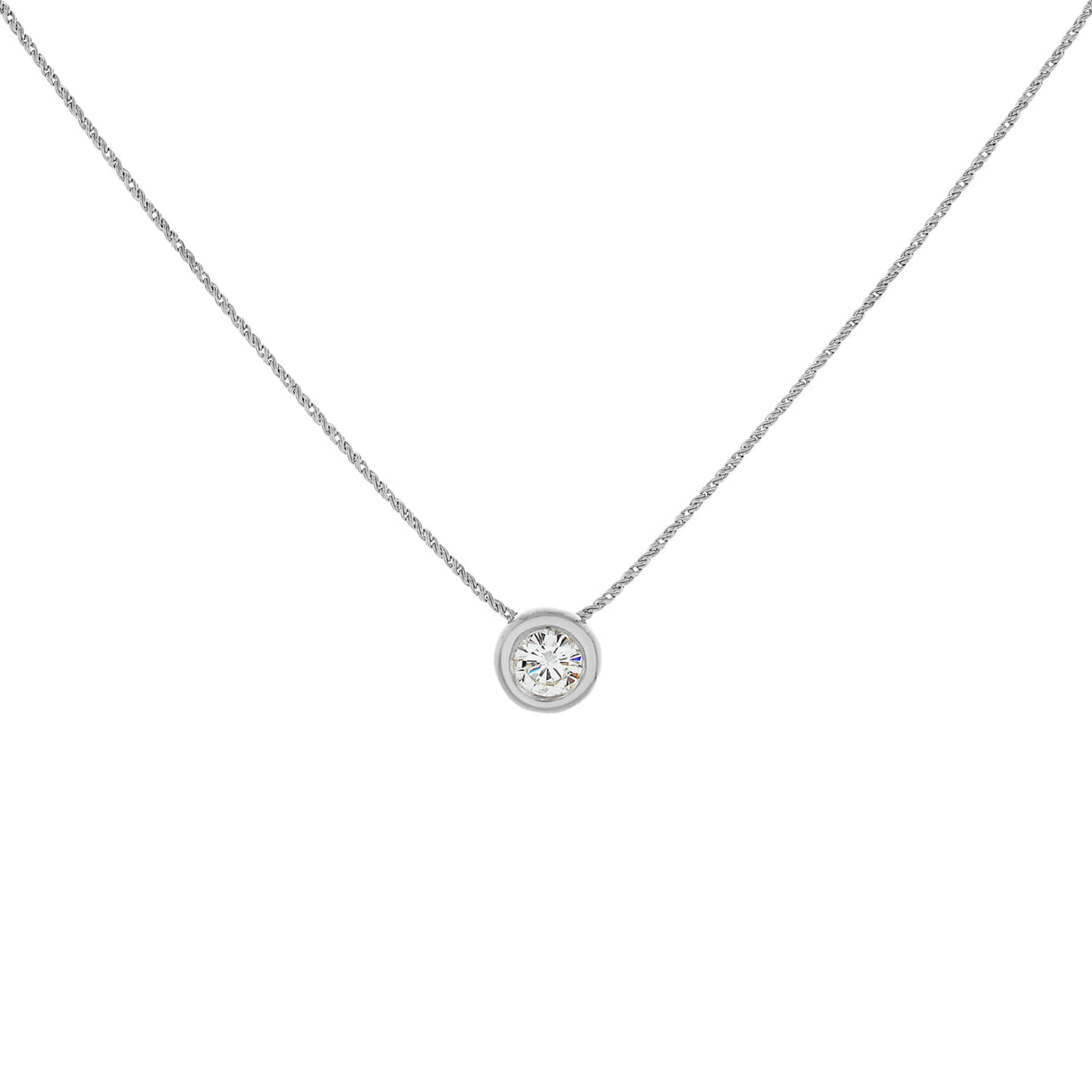 18K White Gold 0.35 Carat Diamond Pendant Fine Jewellery Modaselle