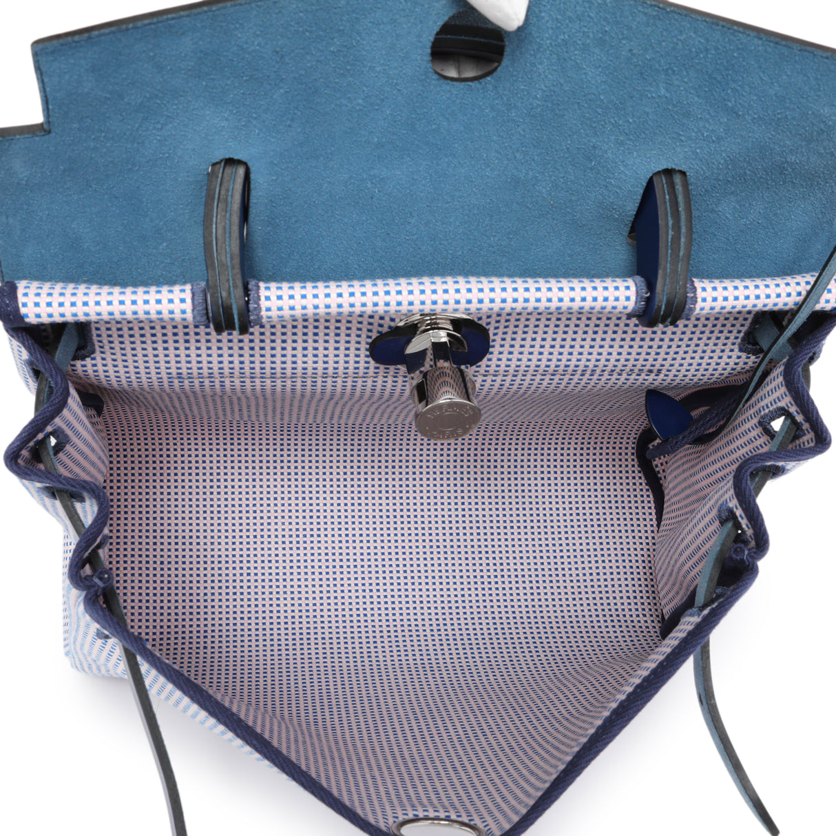 Hermes Ecru Mauve Bleu Criss Viking Vache Hunter Herbag Zip Retourne 31 PM Handbags Hermes