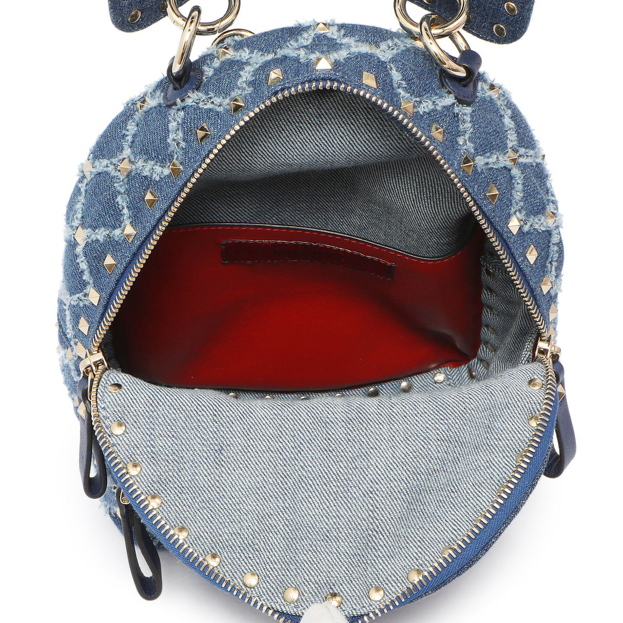 Valentino Denim Mini Rockstud Backpack Handbags Valentino