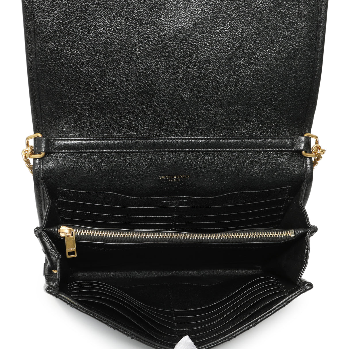 Saint Laurent Black Lambskin Diamond Quilted Becky Chain Wallet Handbags Saint Laurent