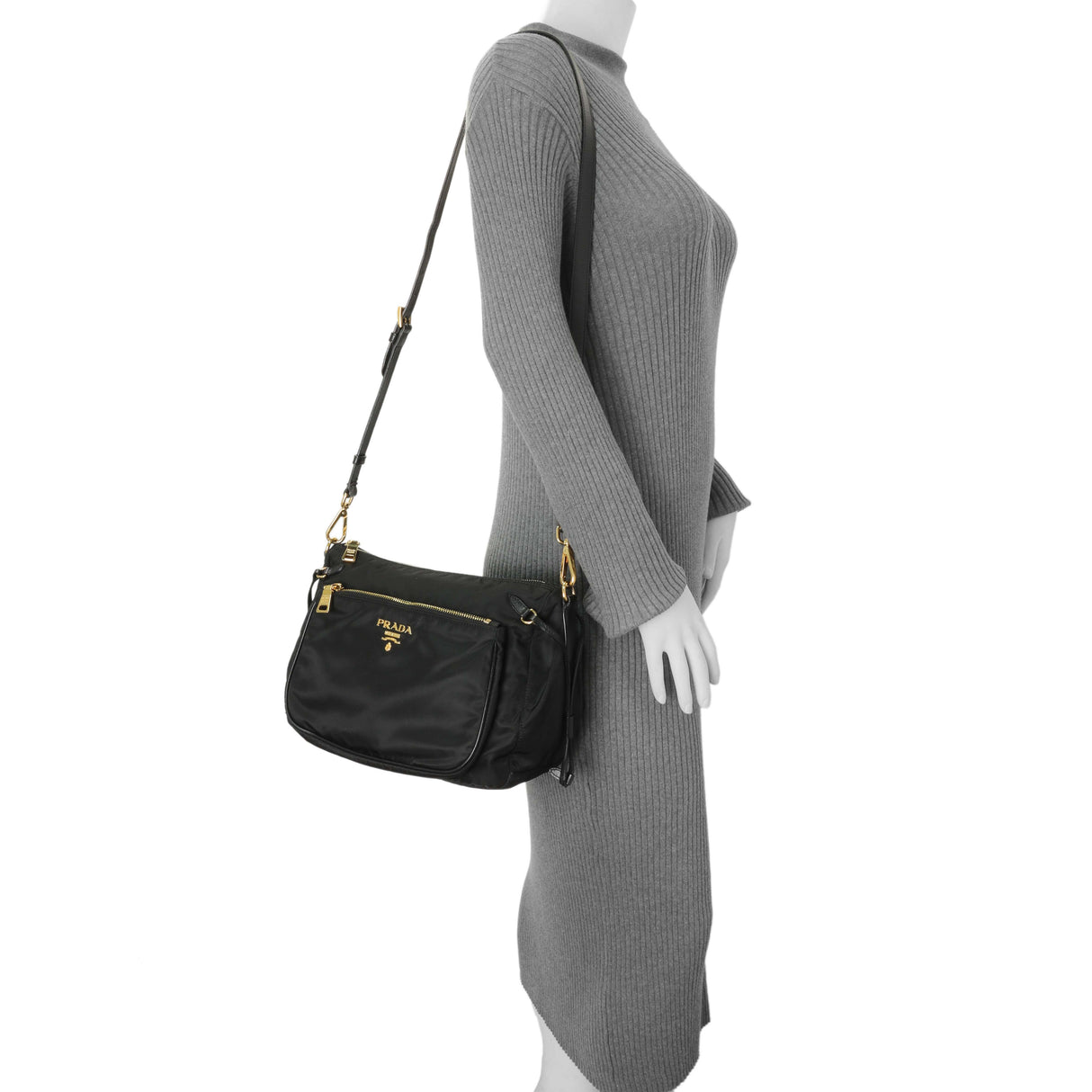 Prada Black Tessuto Nylon Crossbody Handbags Prada