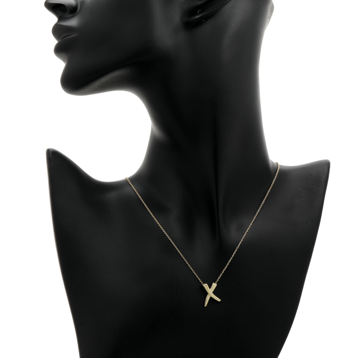 Tiffany & Co. 18K Yellow Gold Paloma Picasso Graffiti X Pendant Necklace Designer Jewellery Tiffany and Co