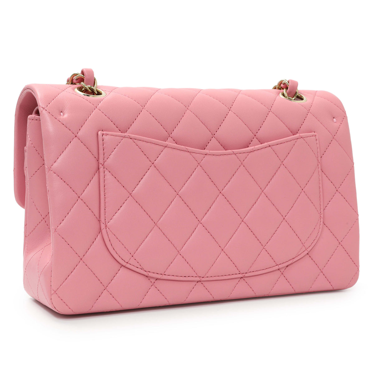 Chanel Pink Quilted Lambskin Small Double Flap Handbags Chanel