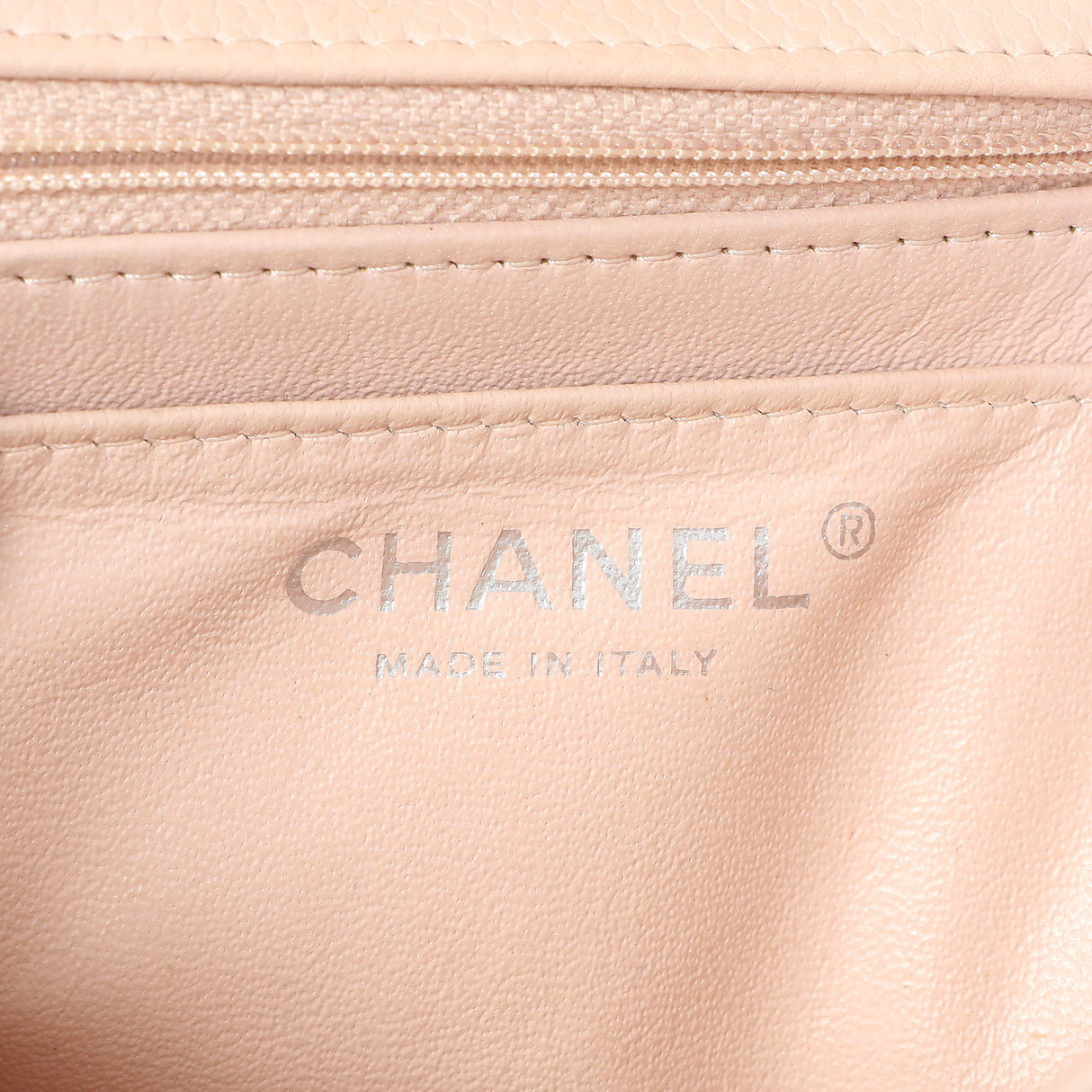 Chanel Light Pink Quilted Caviar Mini Square Flap Handbags Chanel