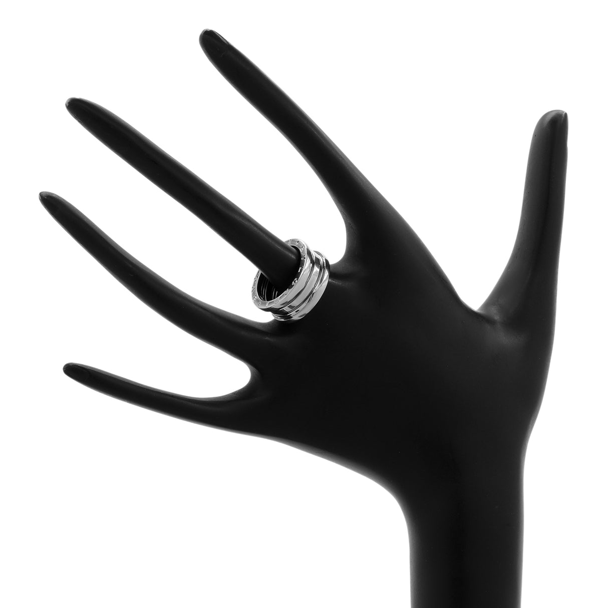 Bulgari 18K White Gold B.zero1 Three-Band Ring Designer Jewellery Bulgari