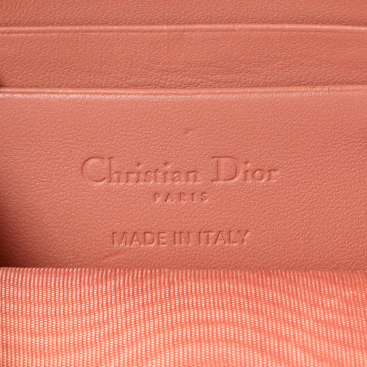 Christian Dior Deep Nude Lambskin Cannage Lady Dior Phone Holder Handbags Christian Dior