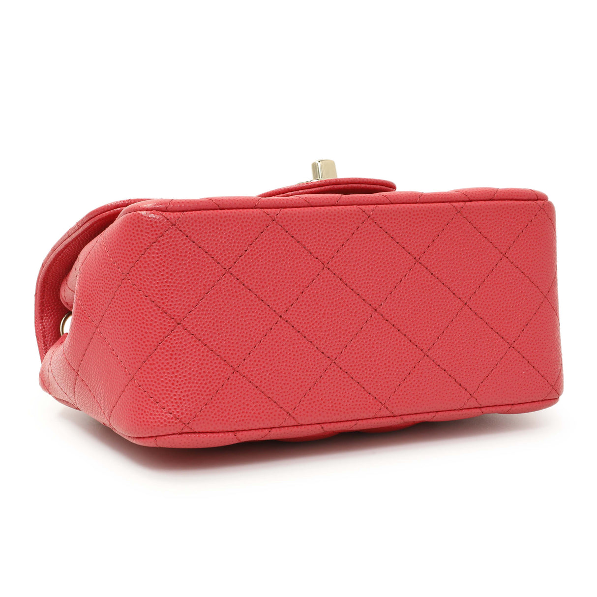 Chanel Pink Quilted Caviar Mini Square Flap Handbags Chanel