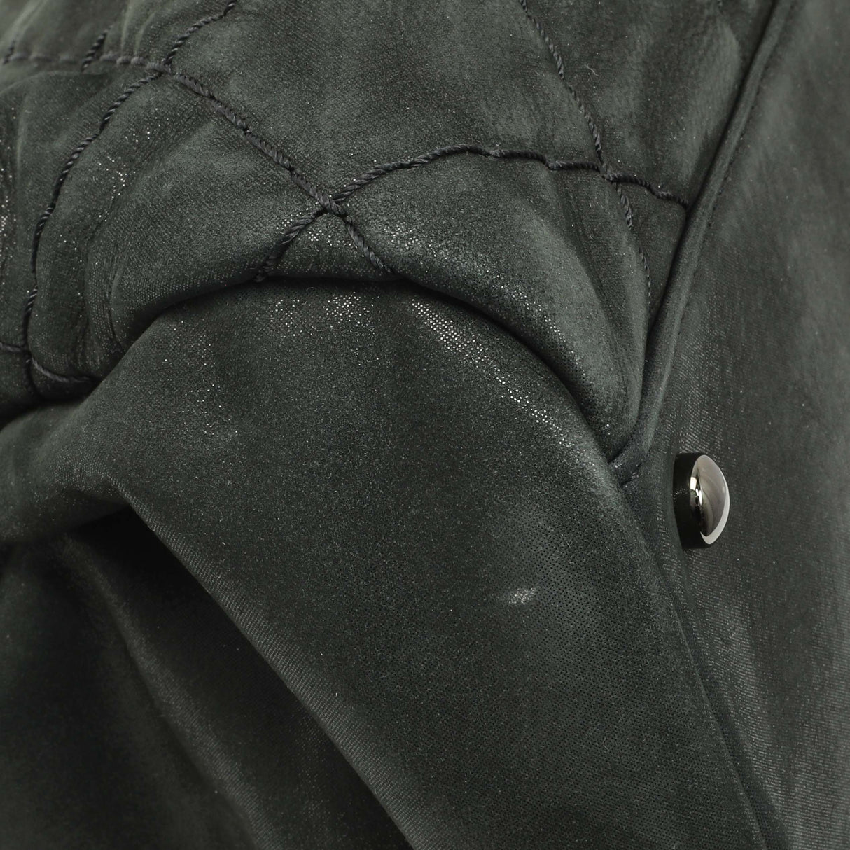 Chanel Black Iridescent Calfskin Quilted Large Just Mademoiselle Bowling Bag Handbags Chanel