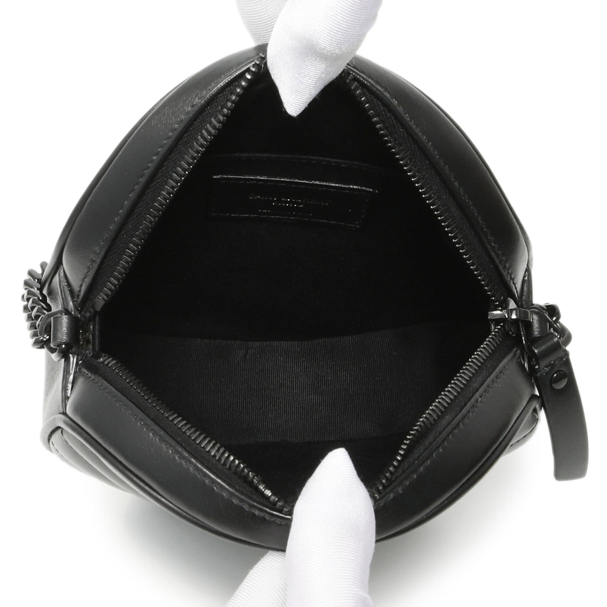 Saint Laurent Black Calfskin Matelasse Chevron Round Vinyle Camera Bag Handbags Saint Laurent
