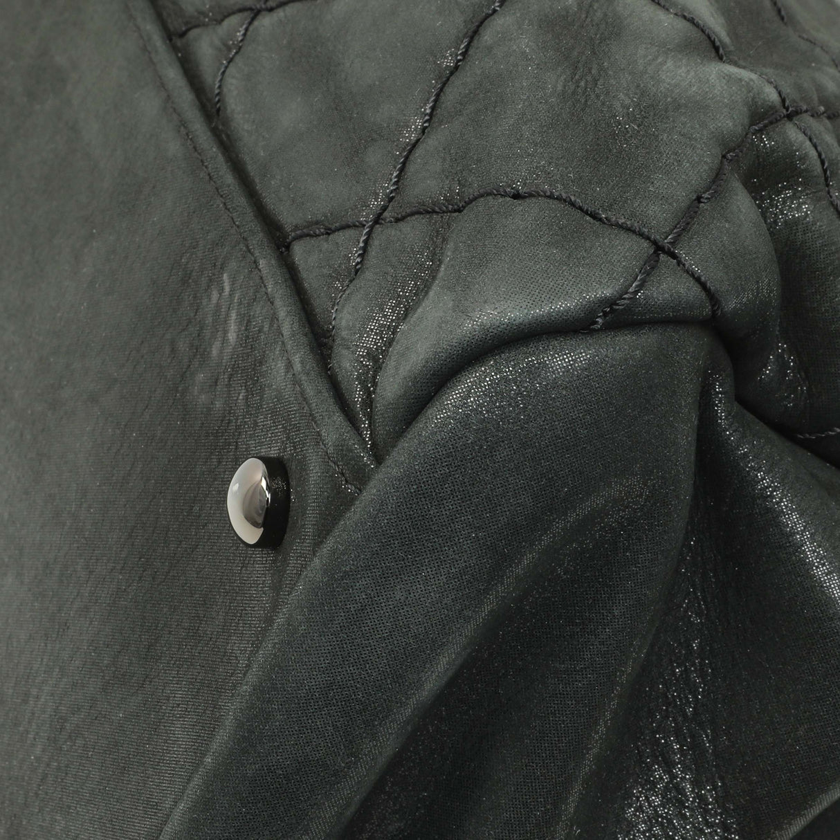 Chanel Black Iridescent Calfskin Quilted Large Just Mademoiselle Bowling Bag Handbags Chanel