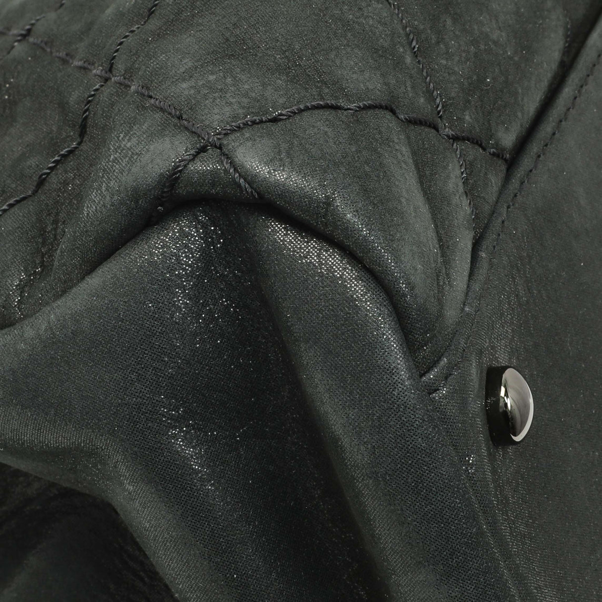 Chanel Black Iridescent Calfskin Quilted Large Just Mademoiselle Bowling Bag Handbags Chanel