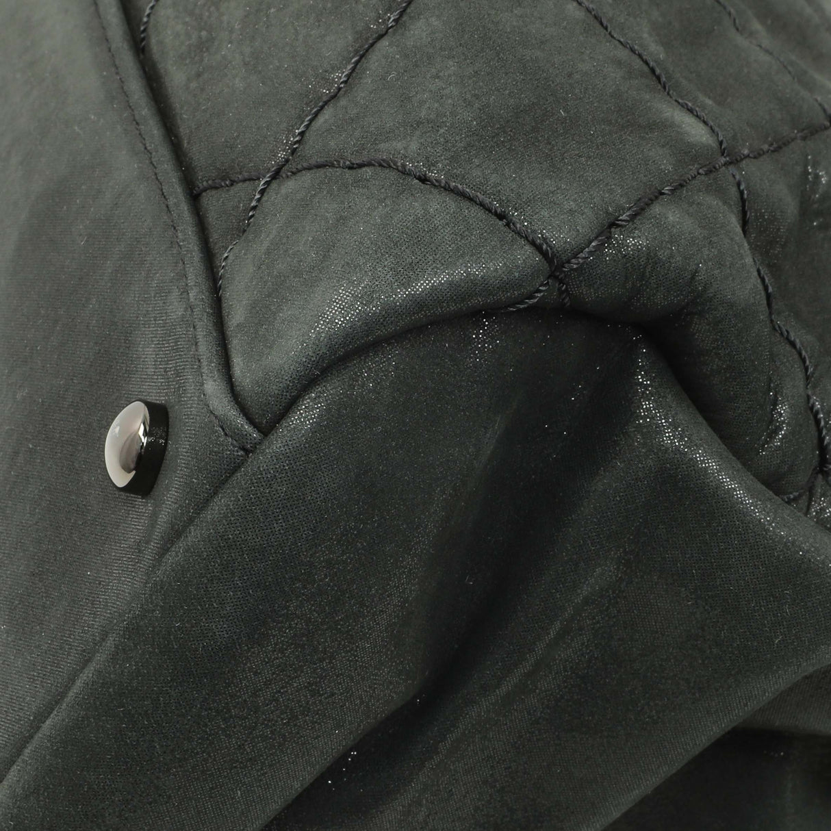 Chanel Black Iridescent Calfskin Quilted Large Just Mademoiselle Bowling Bag Handbags Chanel