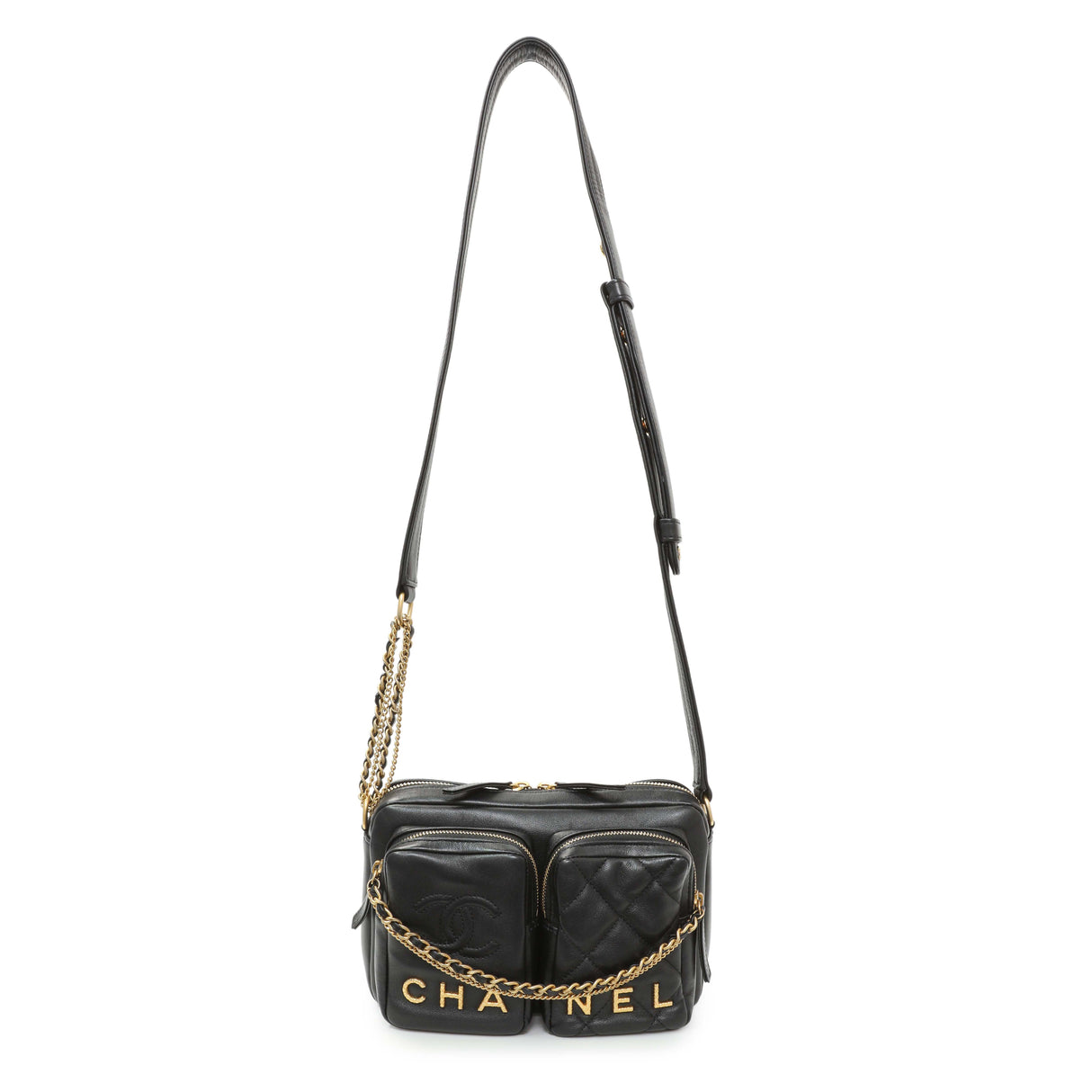 Chanel Black Quilted Calfskin Small Camera Case Handbags Chanel